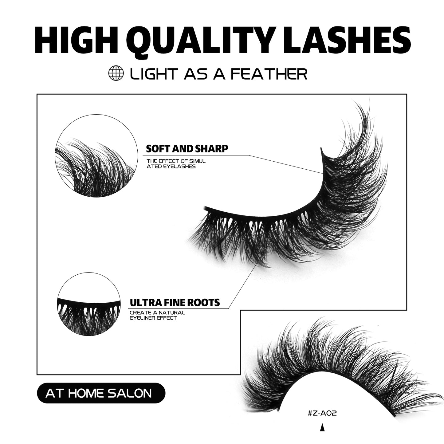Faux cils épais en une seule pièce