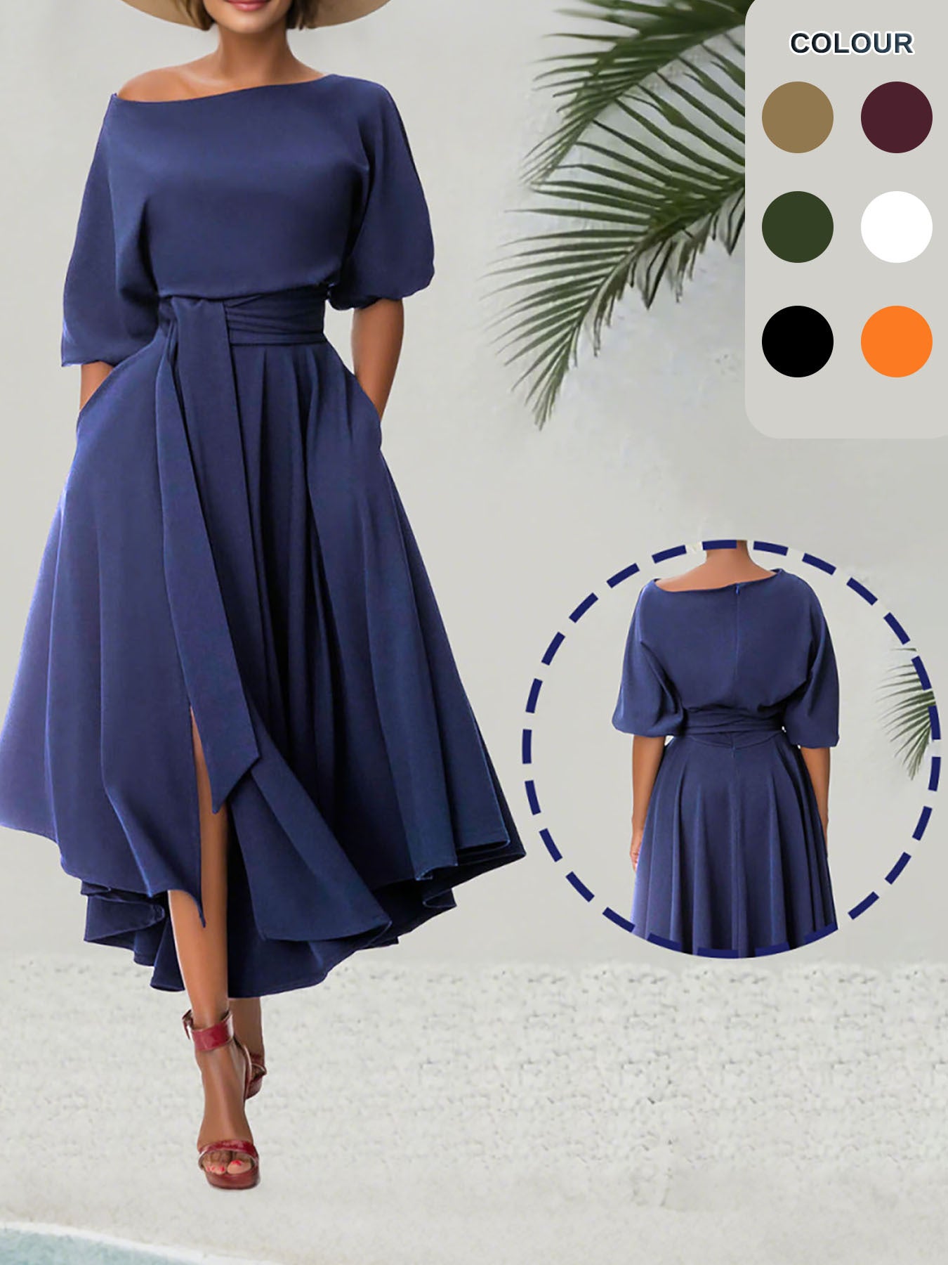 Robe unie asymétrique