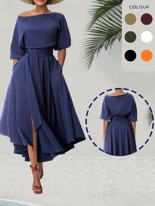 Robe unie asymétrique