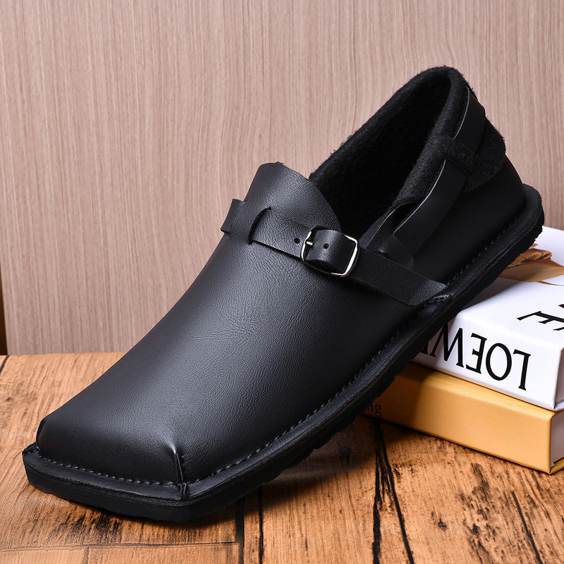 Mocassins en cuir retro decontractes pour hommes