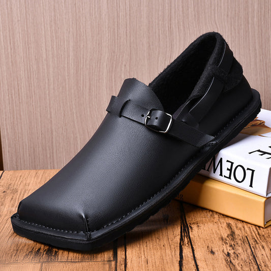 Chaussures :Mocassins en cuir retro decontractes pour hommes