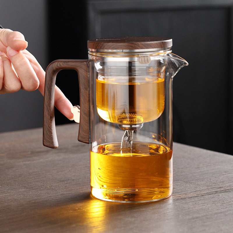 Théière en verre à séparation magnétique