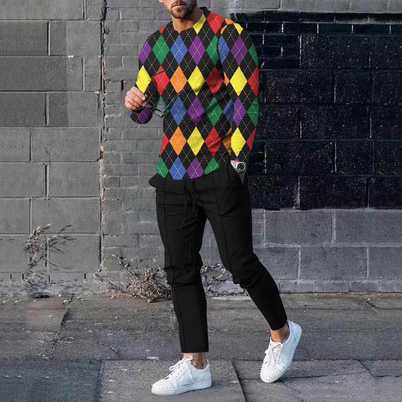 Ensemble pull et pantalon de survêtement décontracté pour homme, imprimé 3D