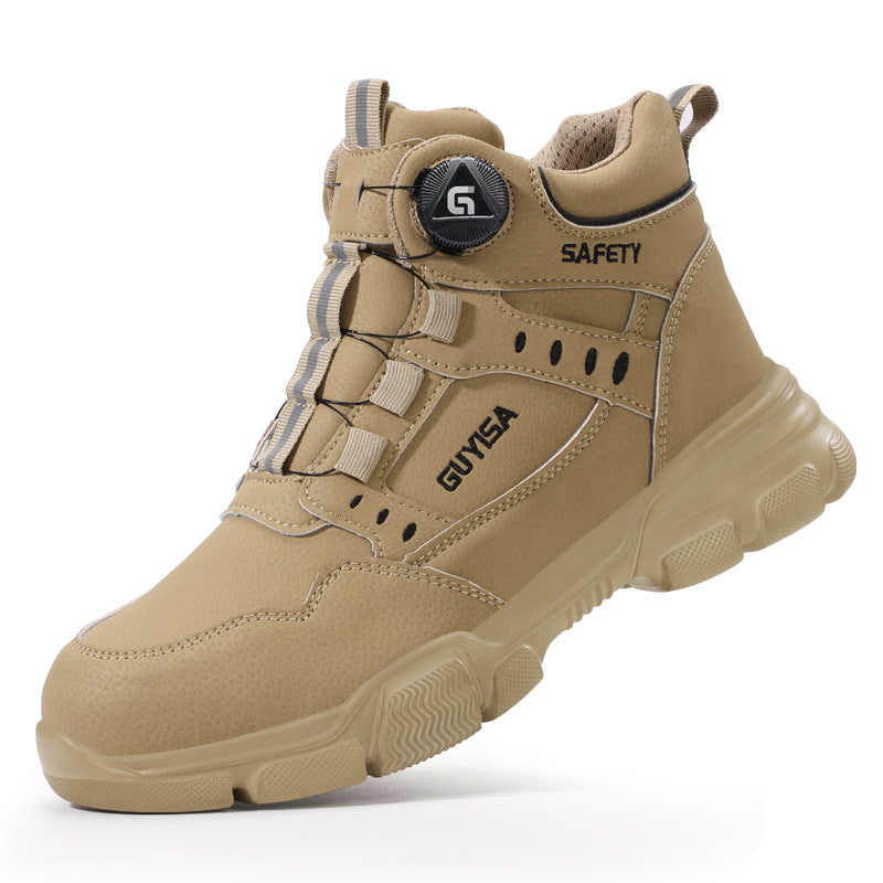 Chaussures de sécurité pour hommes à embout en acier, anti-perforation, légères et dotées d'une boucle intelligente