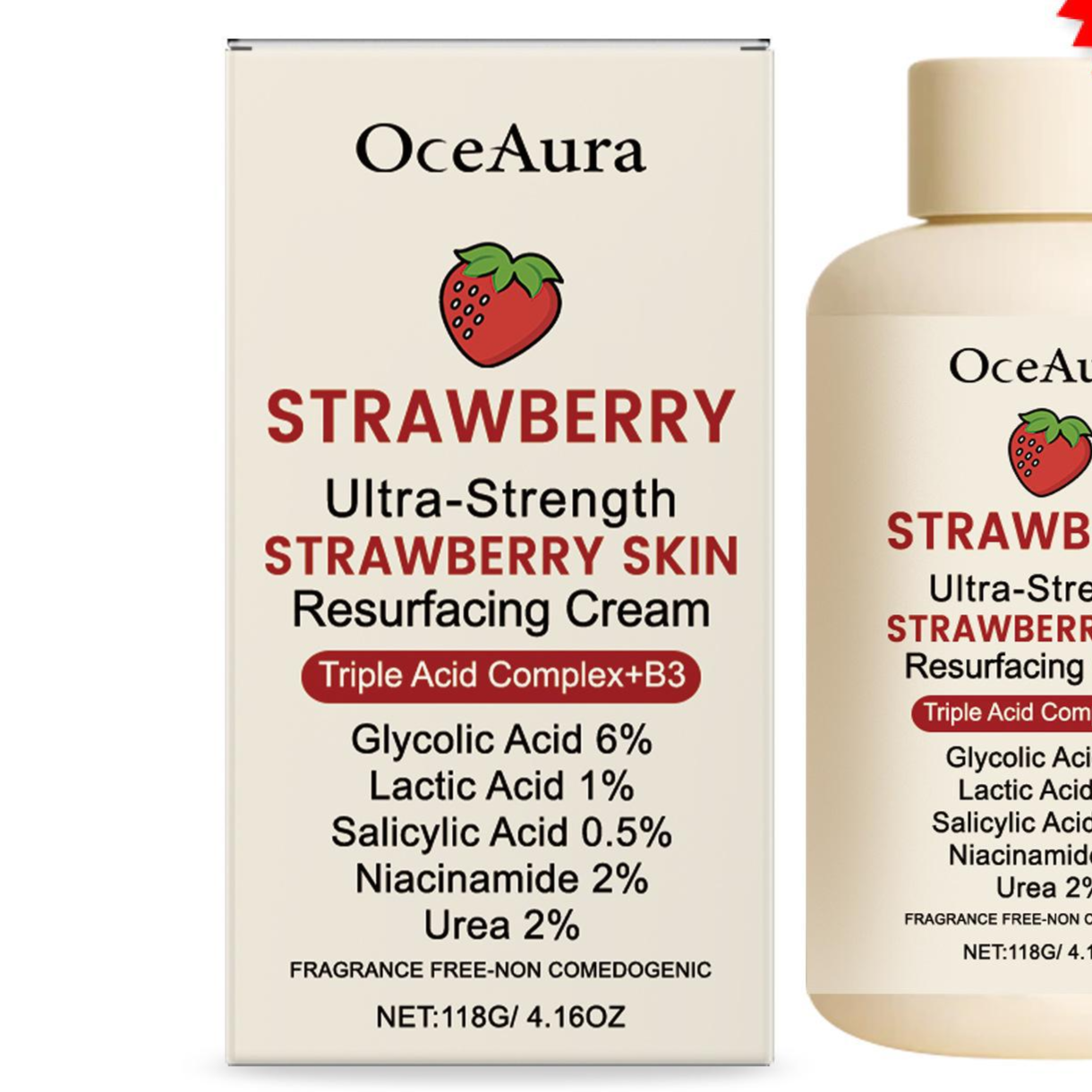 Crème hydratante pour la peau à la fraise