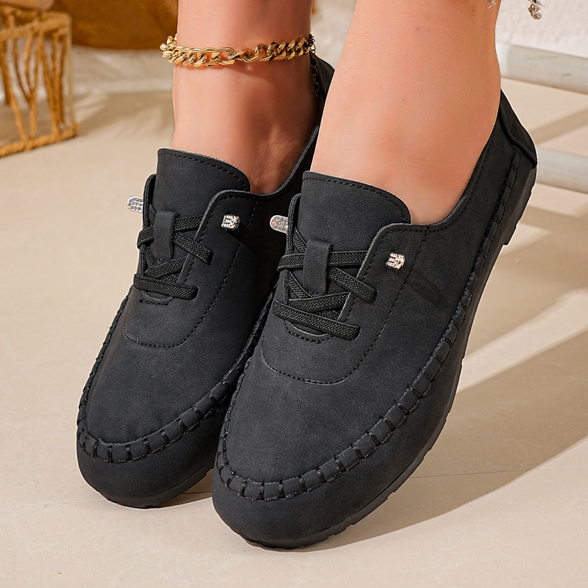 Chaussures :Ballerines rétro à lacets pour femmes