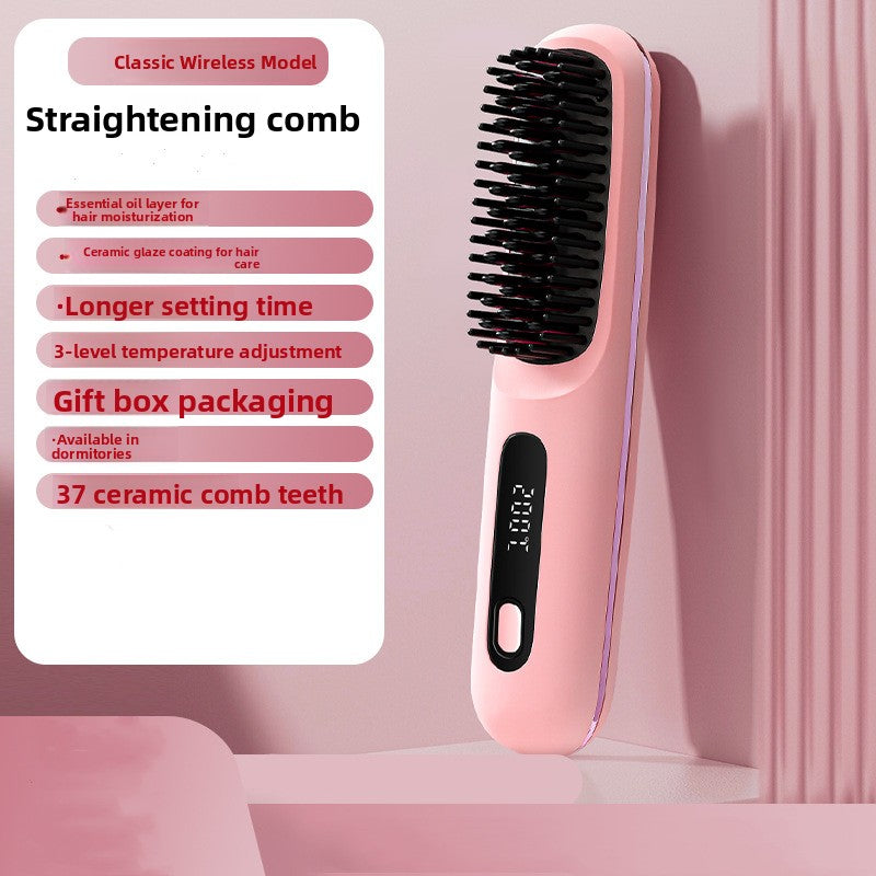 Brosse à cheveux lissante multifonctionnelle portable à chargement sans fil