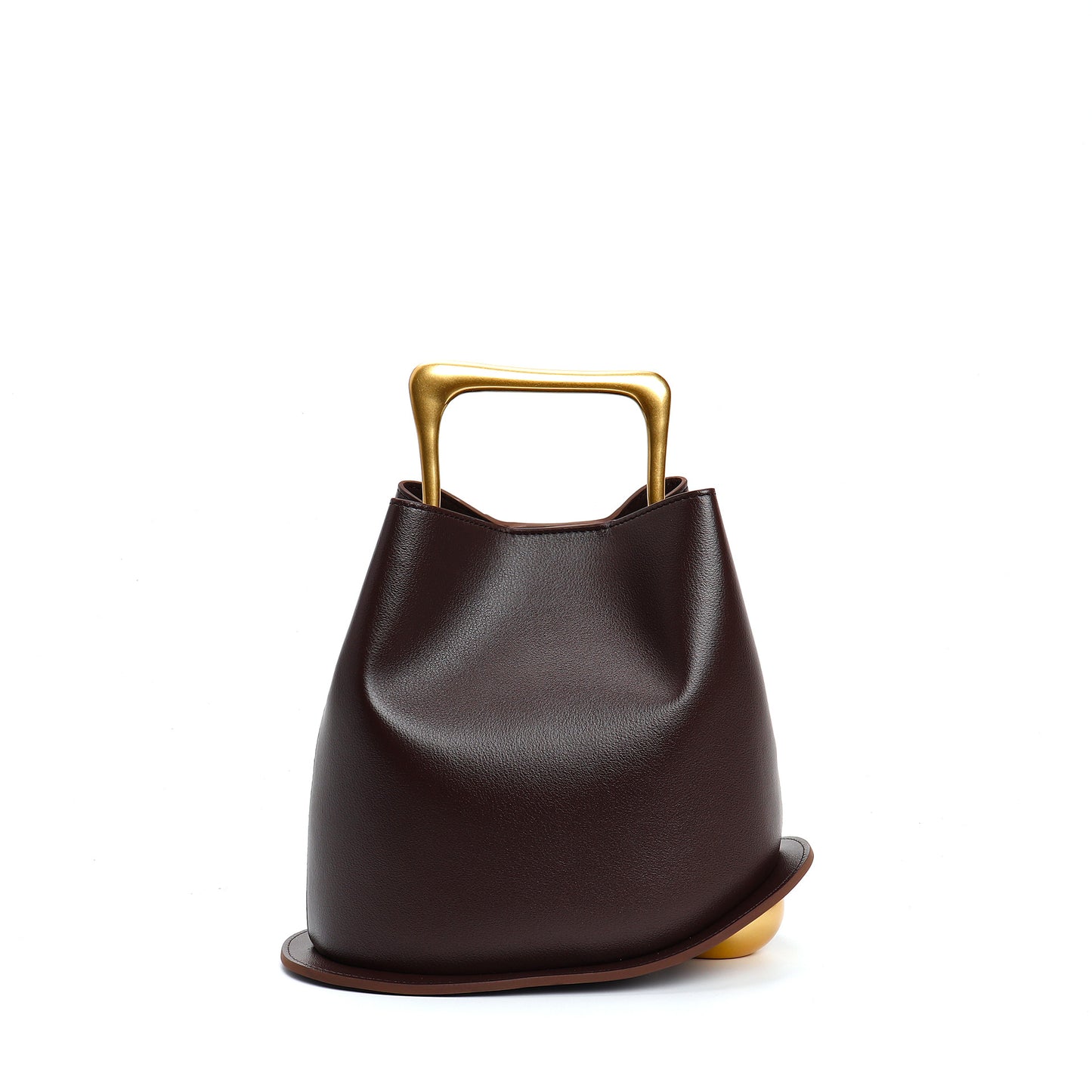 Sac seau en cuir véritable avec bandoulière réglable