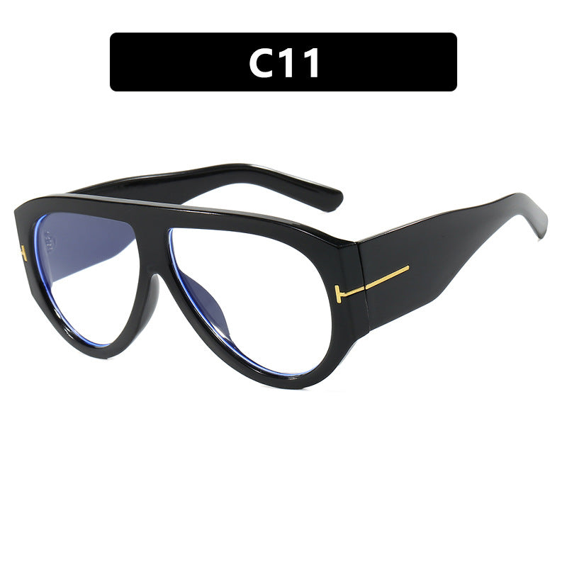 T-Shaped Large Frame Aviator Sunglasses