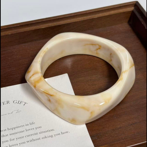 Bracelet géométrique irrégulier en résine pour femme