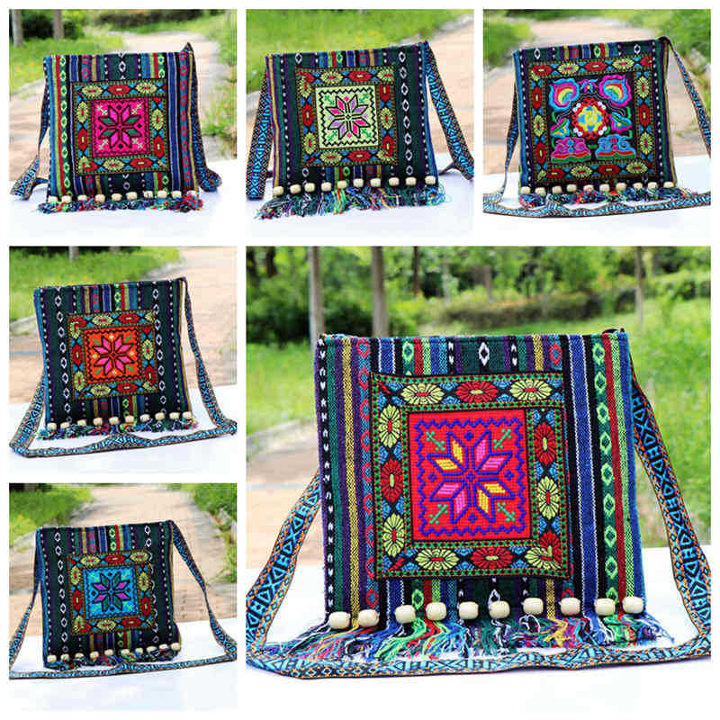 Sac bandoulière ethnique du Yunnan tissé à la main avec broderie