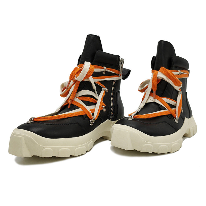 Bottes Montantes Martin en cuir véritable avec étoile à cinq branches