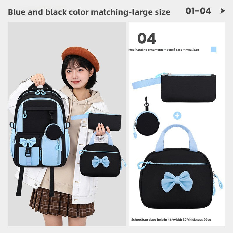 Sac à dos d'école motif nœud papillon