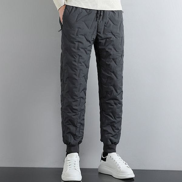 Pantalon d'hiver décontracté pour homme en mélange de laine d'agneau