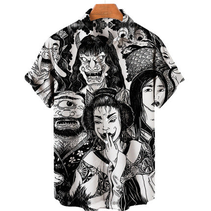 Chemise vintage pour homme à manches courtes
