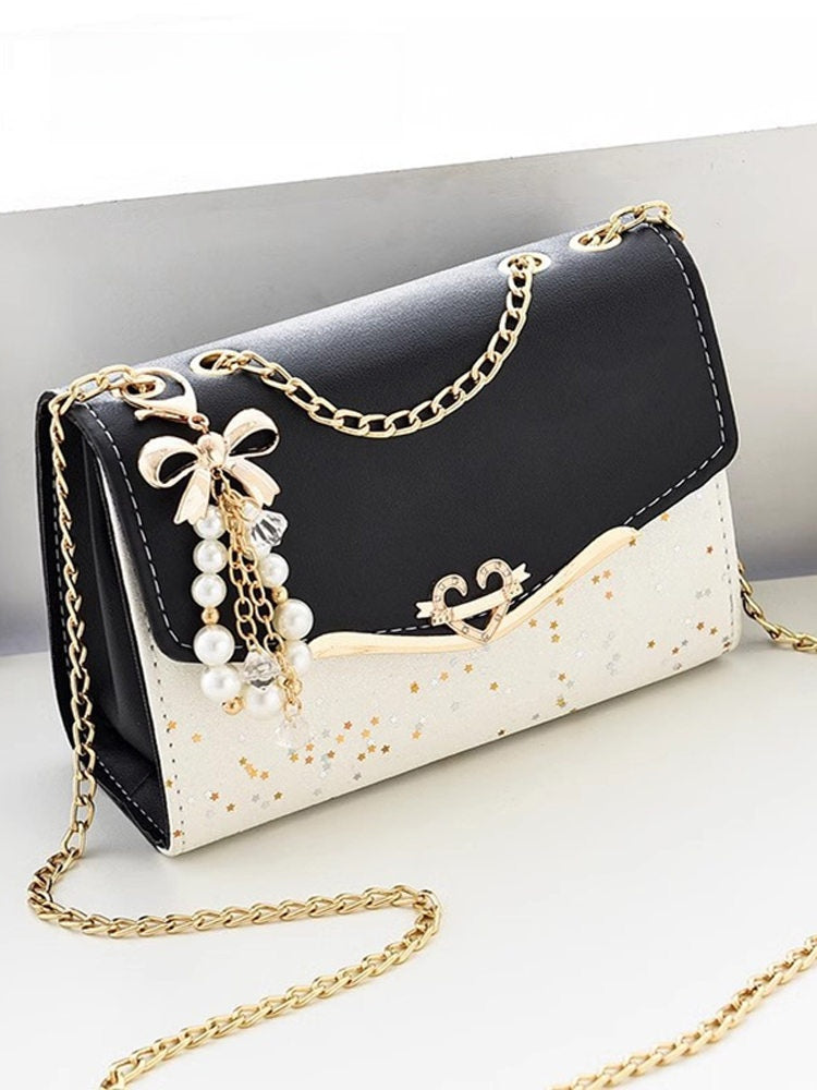 Sac bandoulière carré petit modèle de luxe avec chaîne