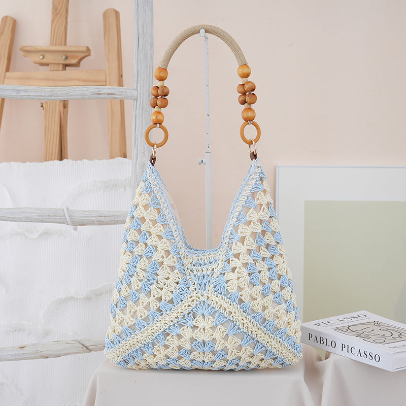 Sac bandoulière en paille tressée