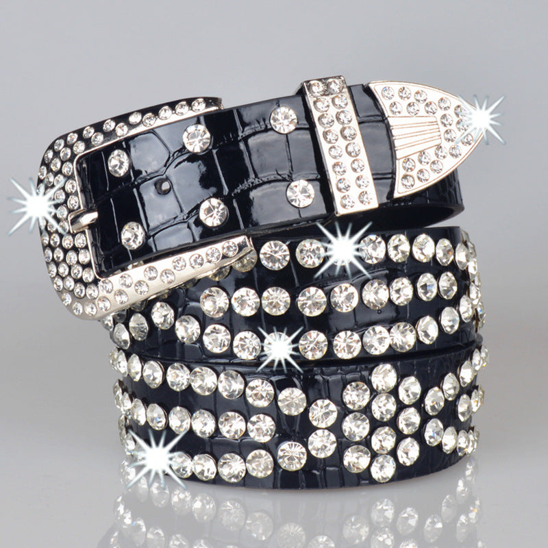 Ceinture décorative en strass pour femme
