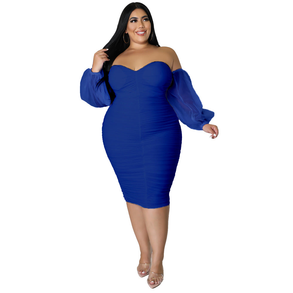 Robe plissée en maille pour femme