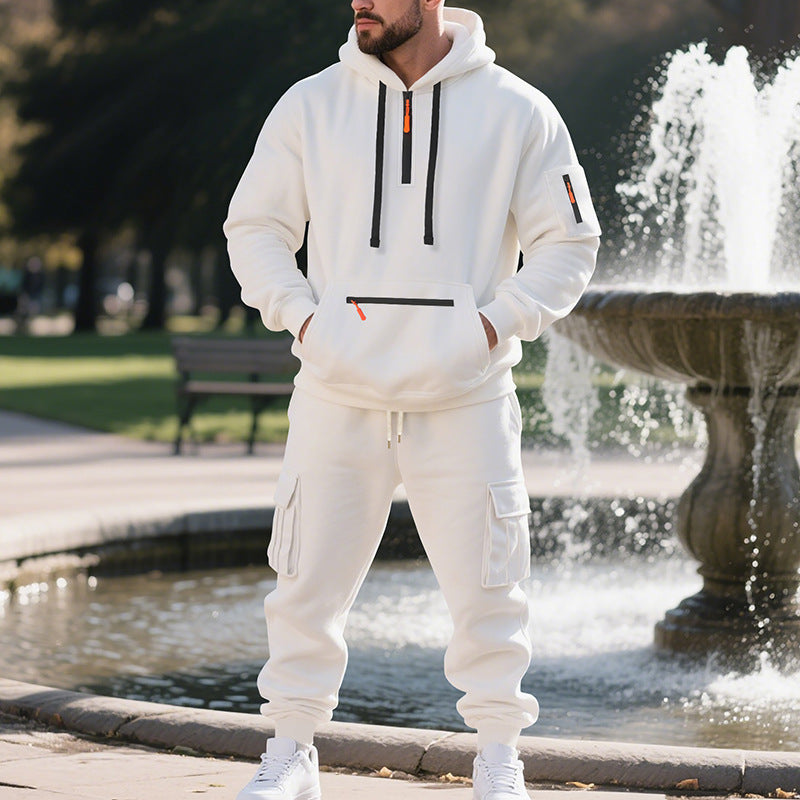 Ensemble de vêtements de sport décontracté ample doublé en polaire grande taille