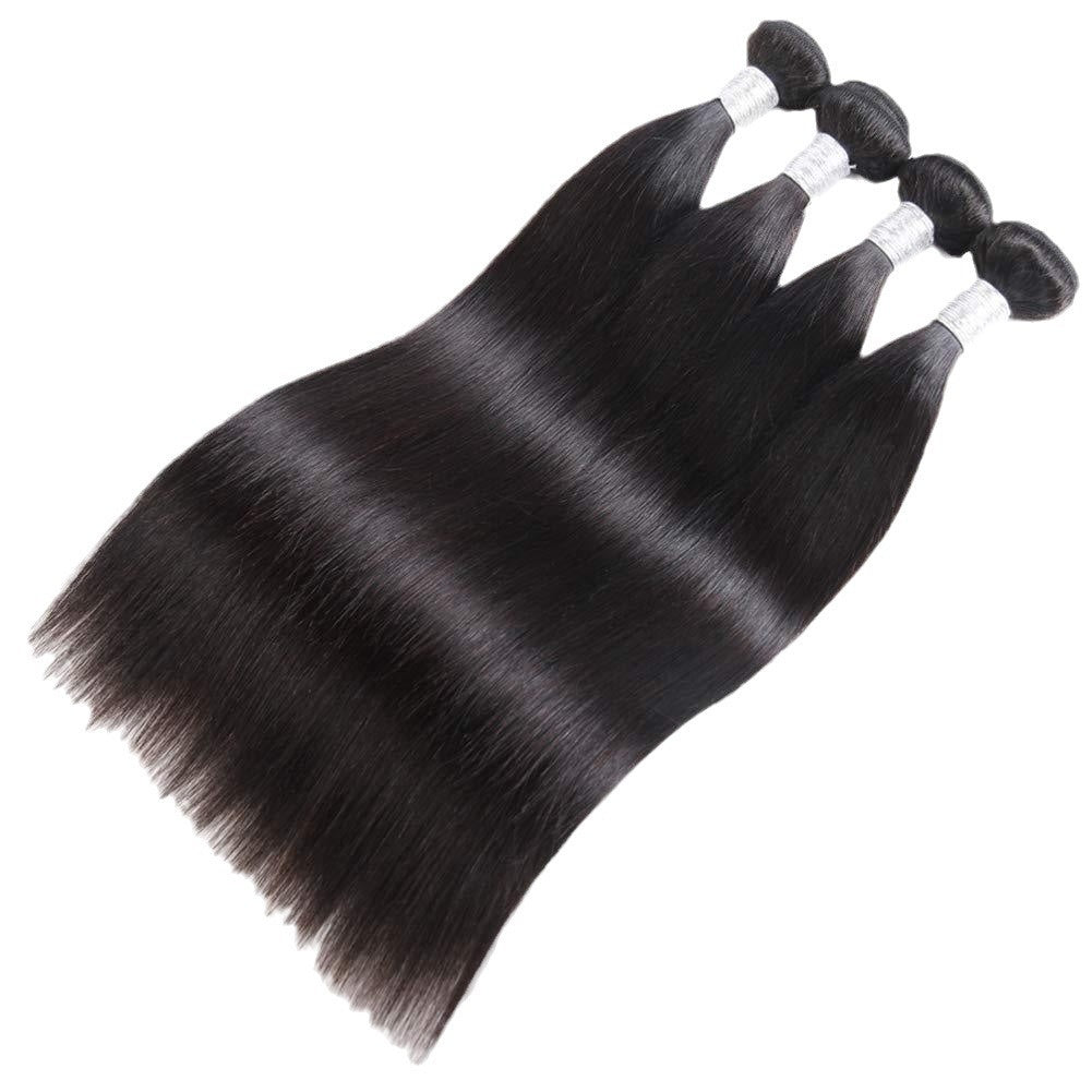 Perruque en cheveux humains lisses avec mèches de vrais cheveux