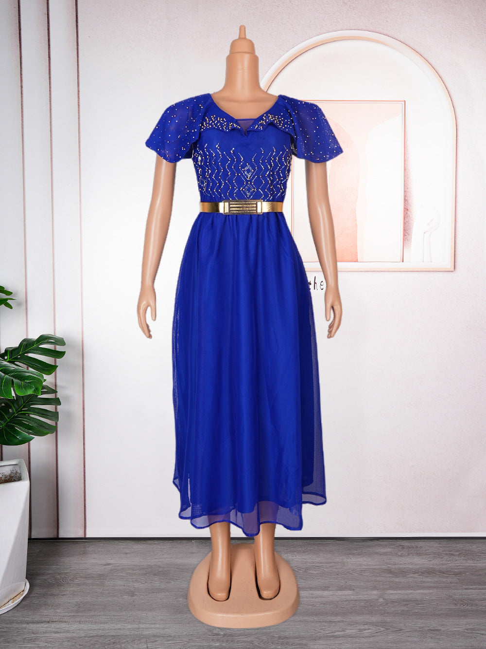 Habit :jupe sexy à col V et hanches