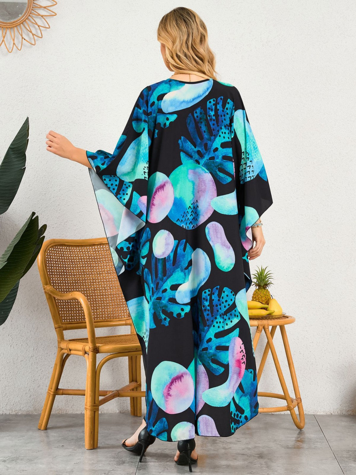 Robe de plage à encolure en V tissée