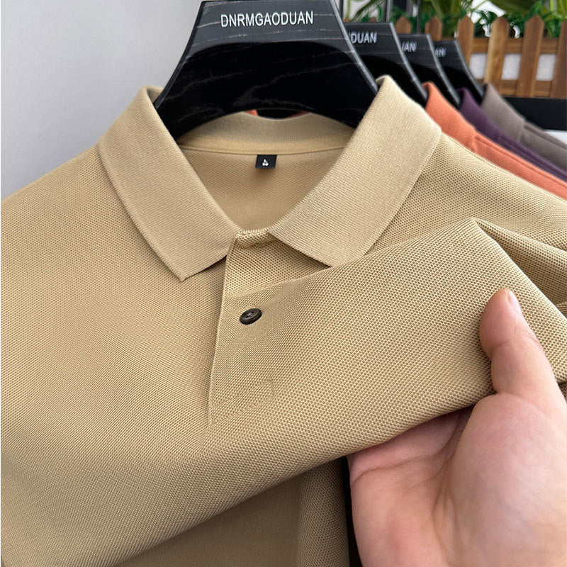 Polo homme en coton à manches courtes, haut décontracté