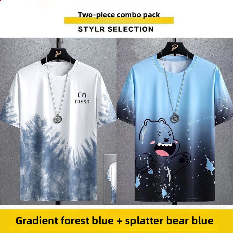 T-shirt à manches courtes en soie glacée pour hommes