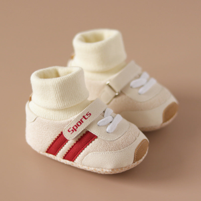 Chaussures pour bébé à semelle souple et doublure polaire
