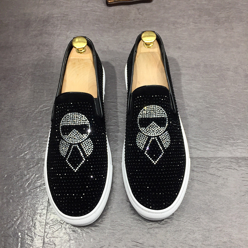 Mocassins à enfiler pour hommes avec strass