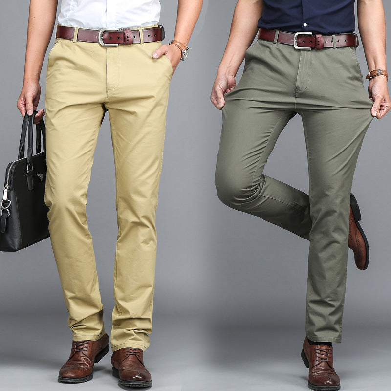 Pantalon décontracté pour hommes à jambes droites et coupe slim