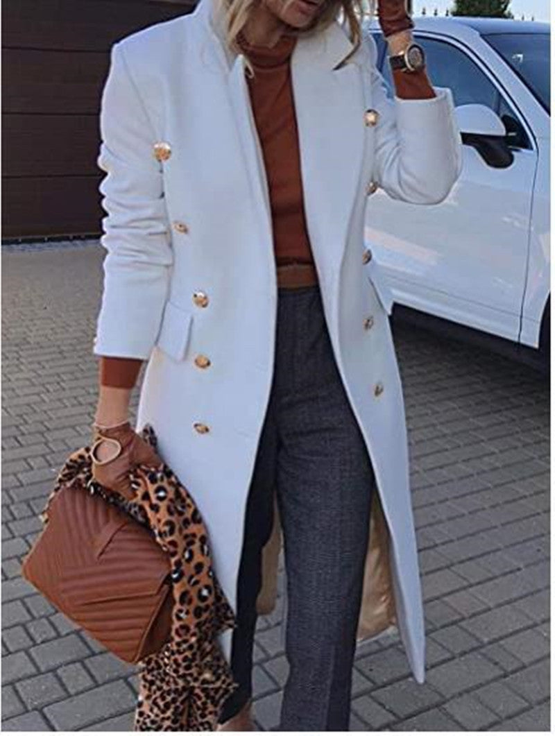 Manteau mi-long en laine mélangée