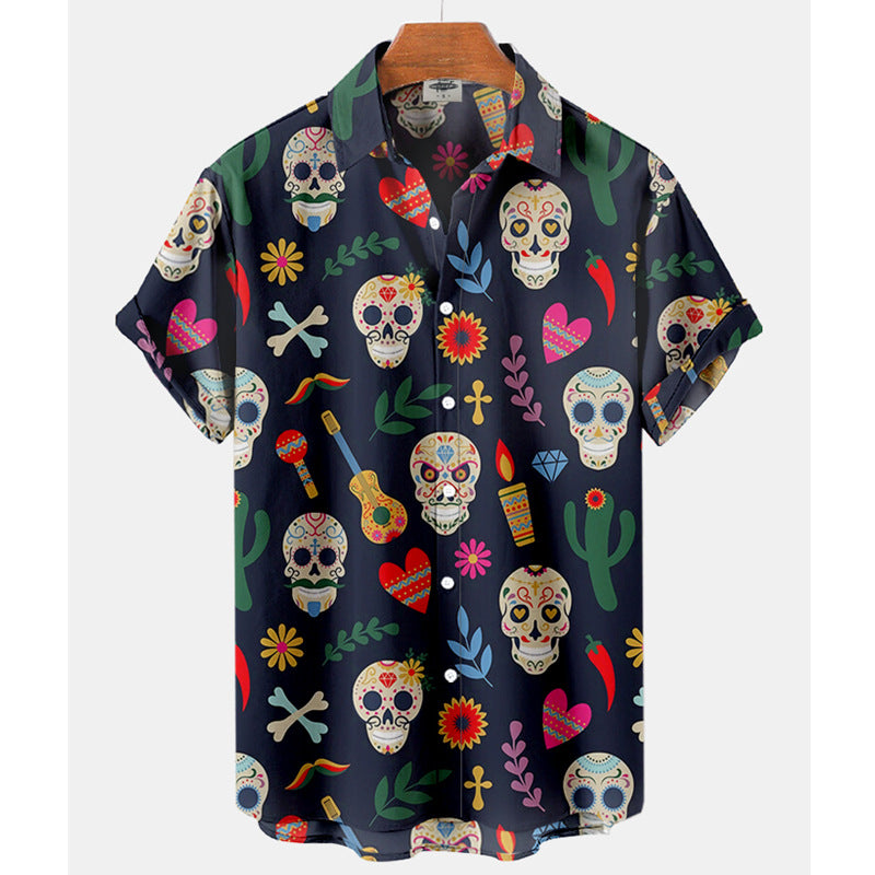Chemise vintage pour homme à manches courtes