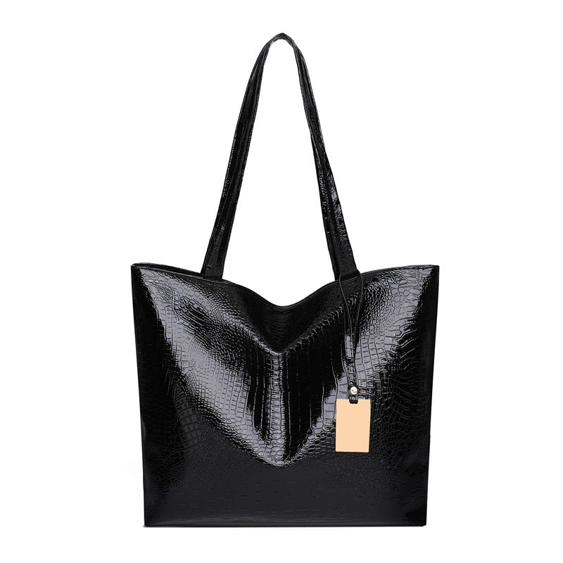 Sac fourre-tout en PU à motif crocodile rétro
