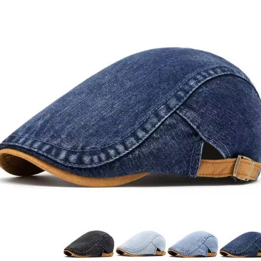 Béret vintage délavé à blocs de couleur
