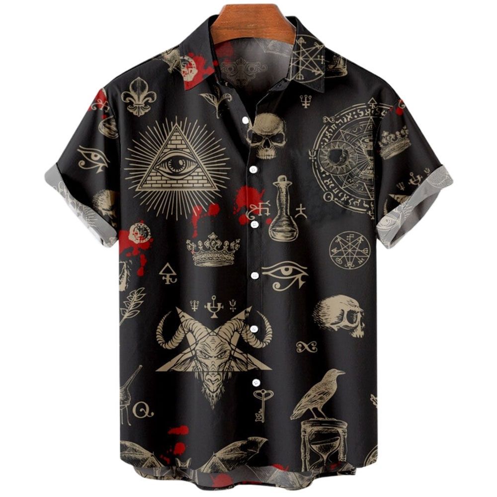 Chemise vintage pour homme à manches courtes