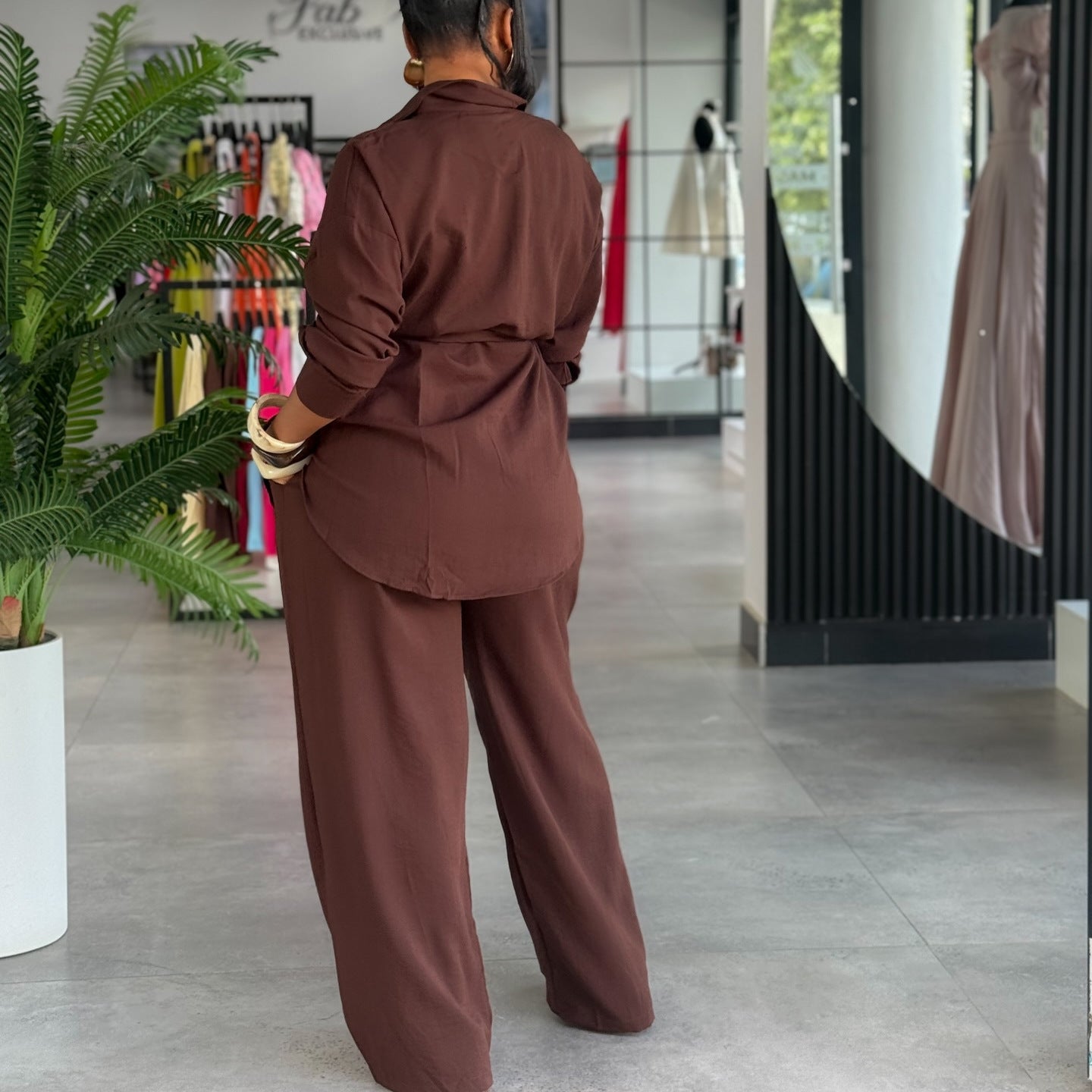 Habit :Gilet et pantalon à taille élastiquée pour femme