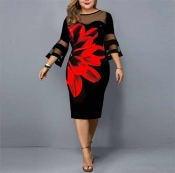 Robe patchwork grande taille amincissante