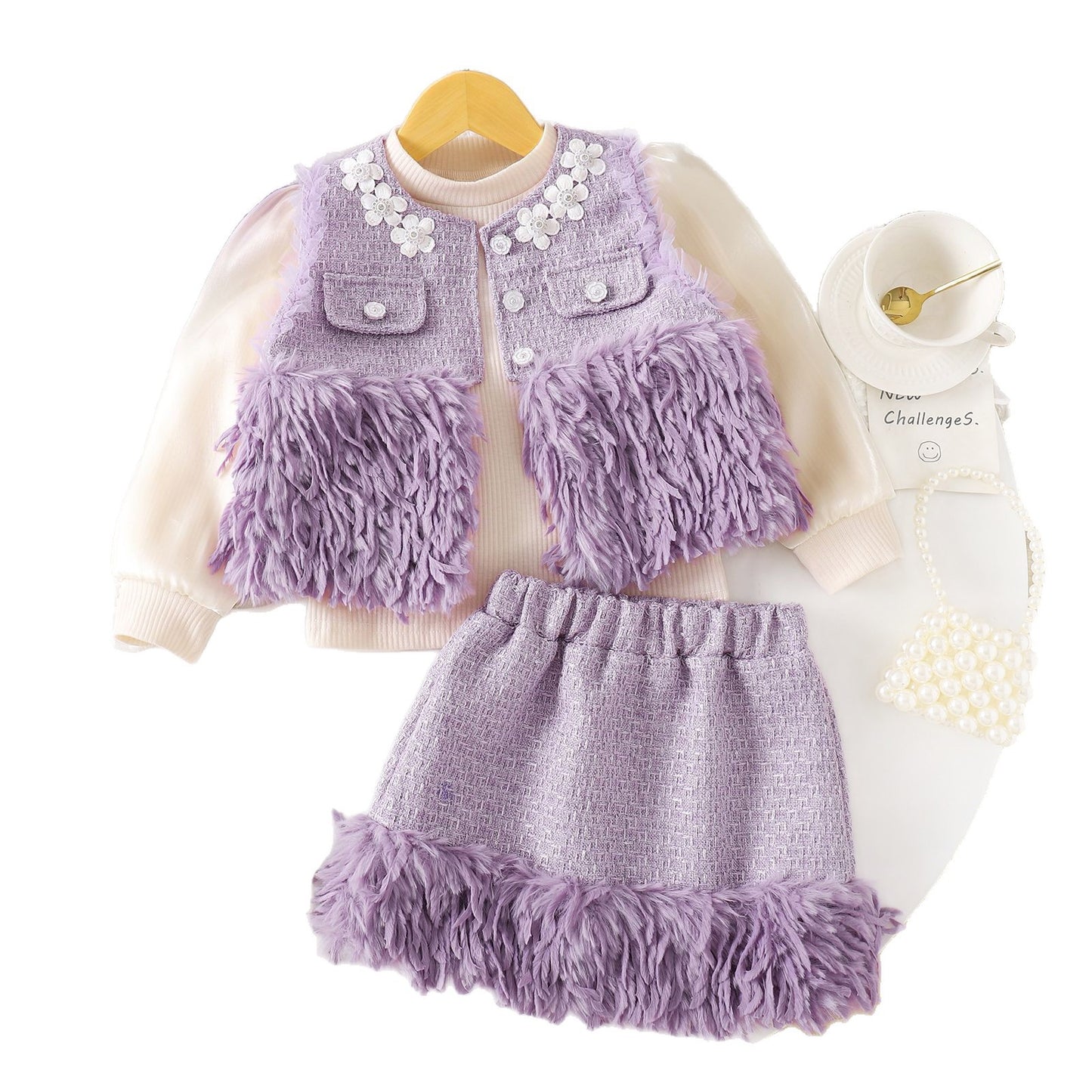 Tailleur trois pièces pour fille