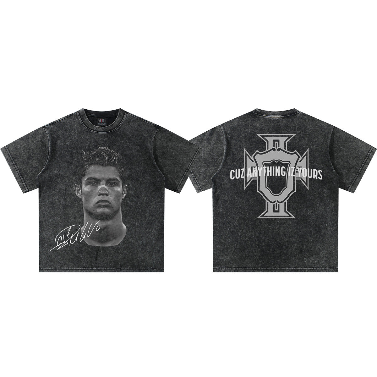 T-shirt en coton imprimé football vintage