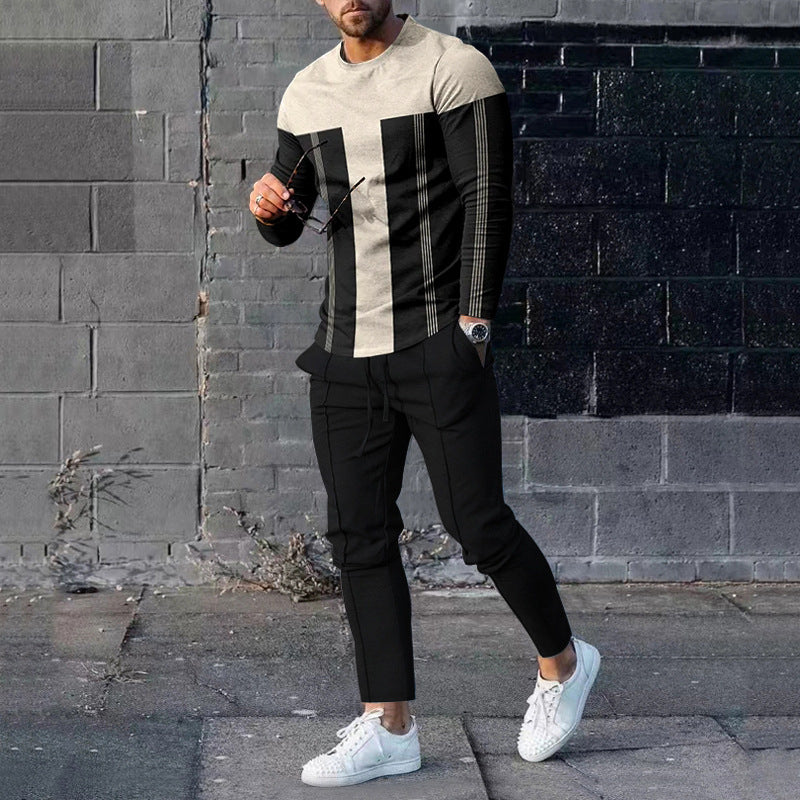Ensemble pull et pantalon de survêtement décontracté pour homme, imprimé 3D