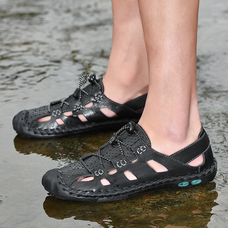 Sandales en cuir respirantes pour hommes