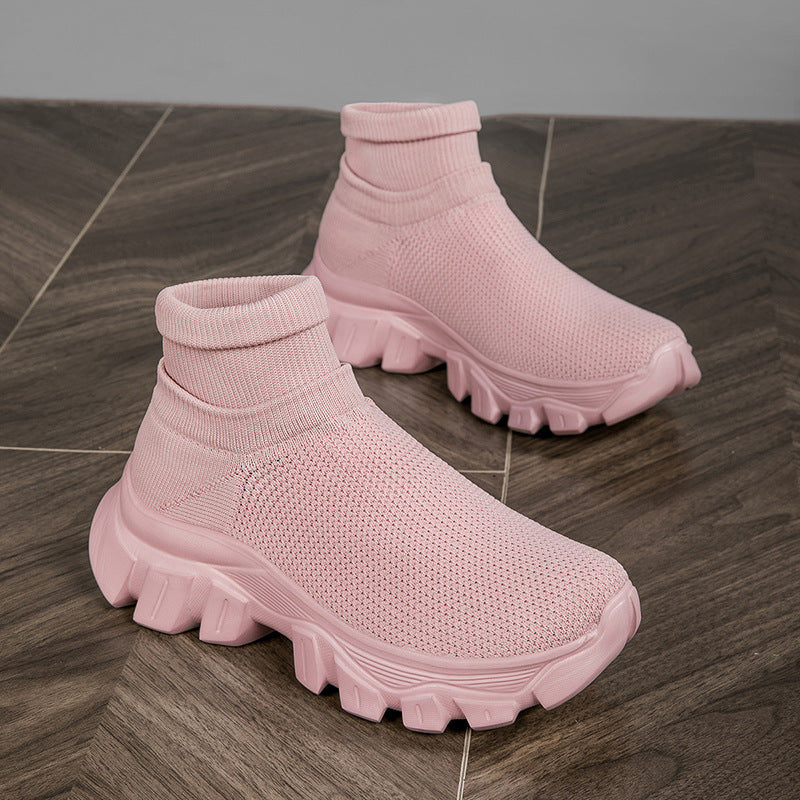 Bottes de sport montantes décontractées en tricot