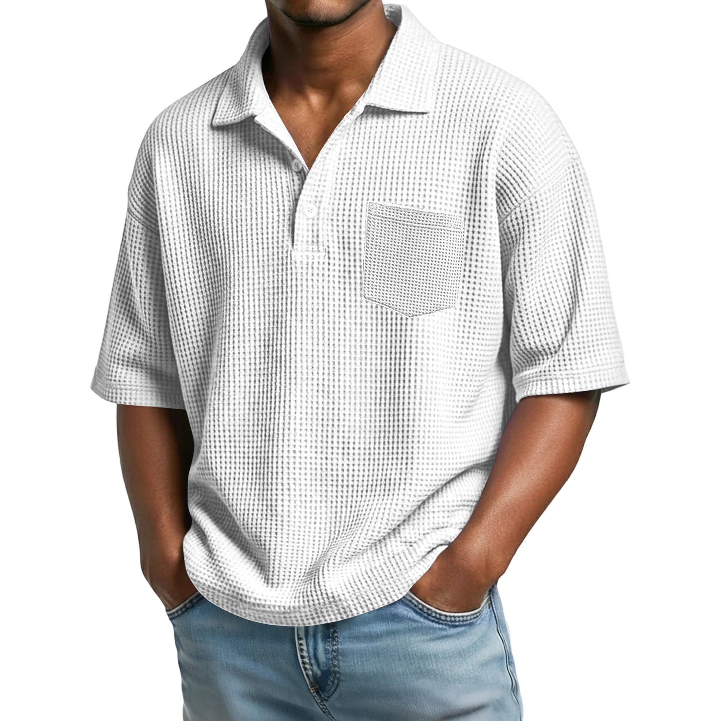 Polo en maille gaufrée pour homme