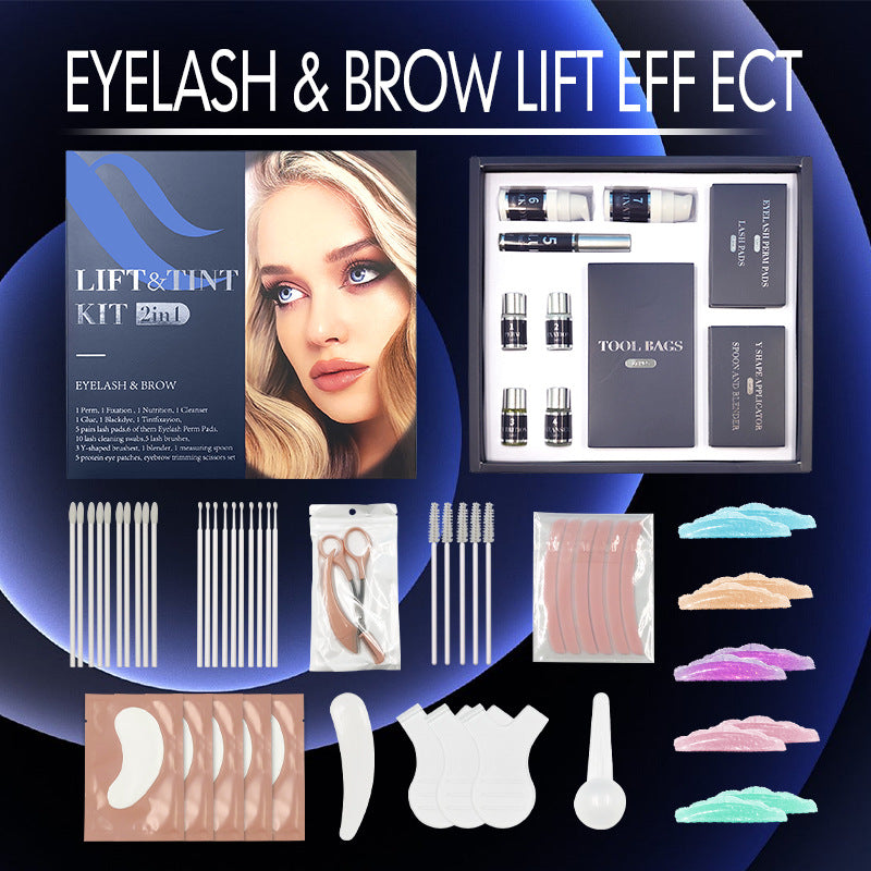 Kit professionnel de permanente pour cils et de teinture pour sourcils