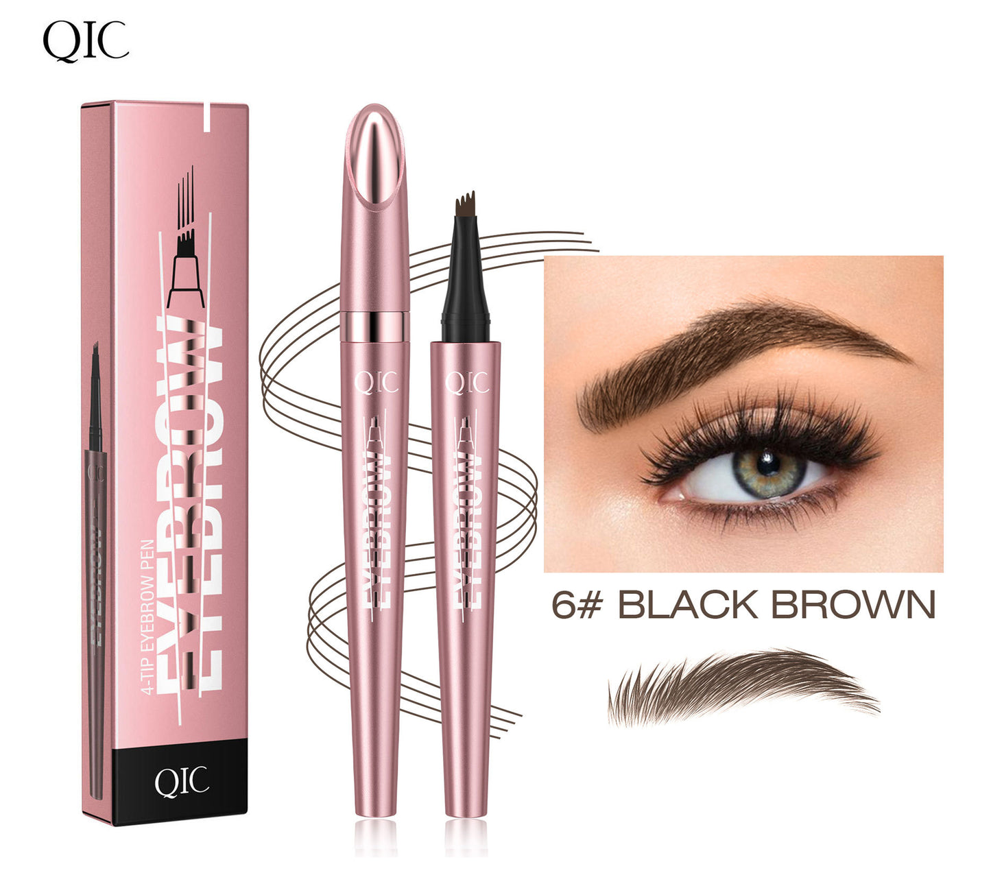 Stylo à sourcils liquide à quatre pointes