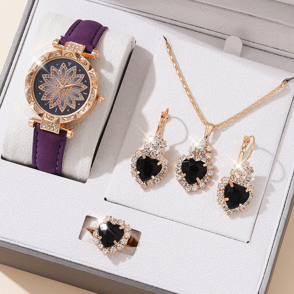 Montre pour femmes à la mode Ensemble Montre-bracelet décontractée à quartz
