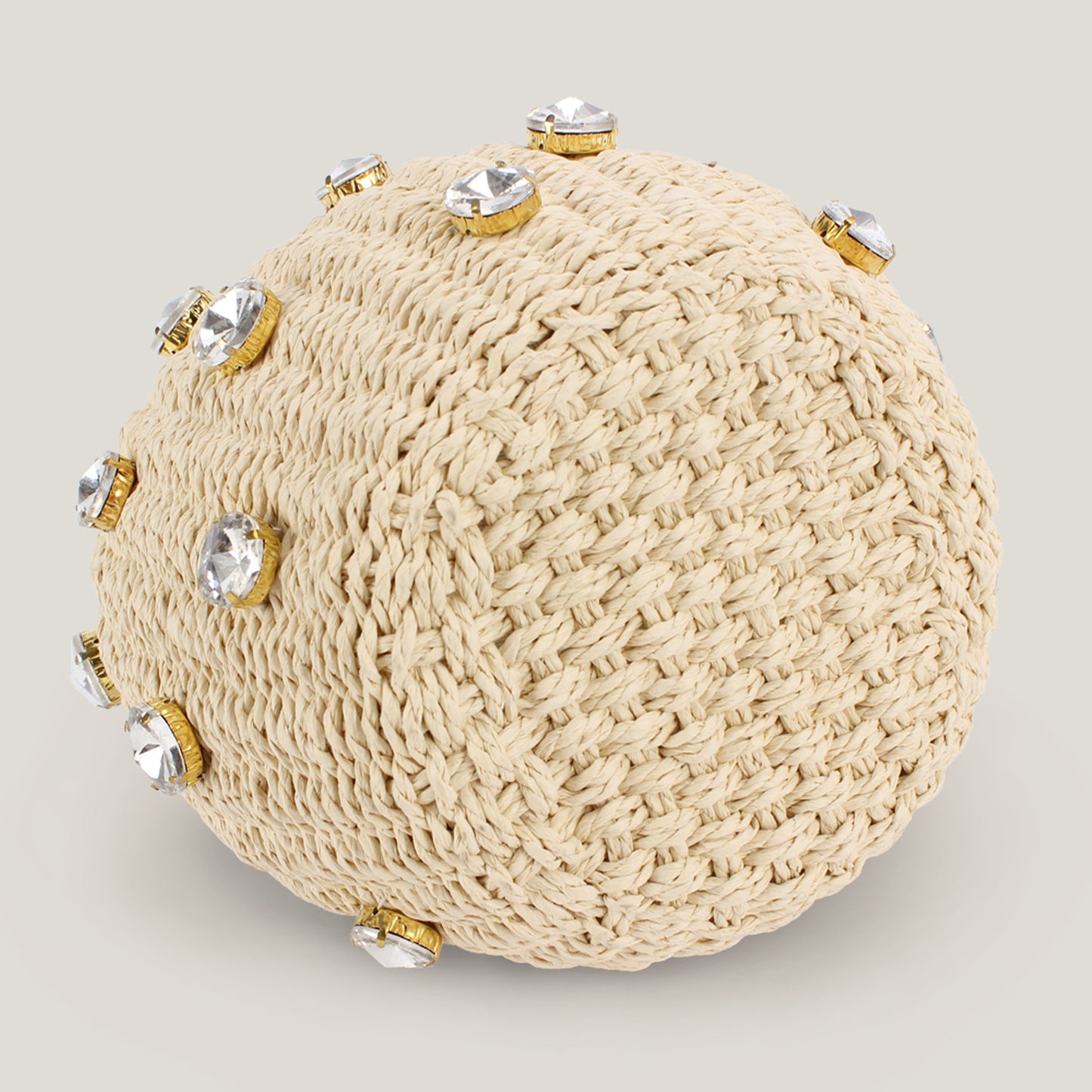 Sac cylindrique à main tissé en losange