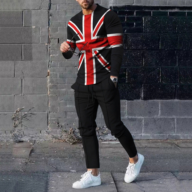 Ensemble pull et pantalon de survêtement décontracté pour homme, imprimé 3D